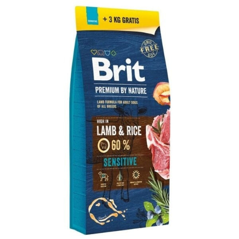 Brit Premium By Nature Sensitive Kuzulu Yetişkin Köpek Maması 15+3 Kg Hediyeli