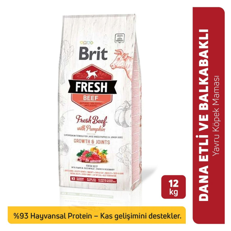 Brit Fresh 12 Kg Sığır Etli ve Balkabaklı Yavru | Yavru Köpek Kuru Maması