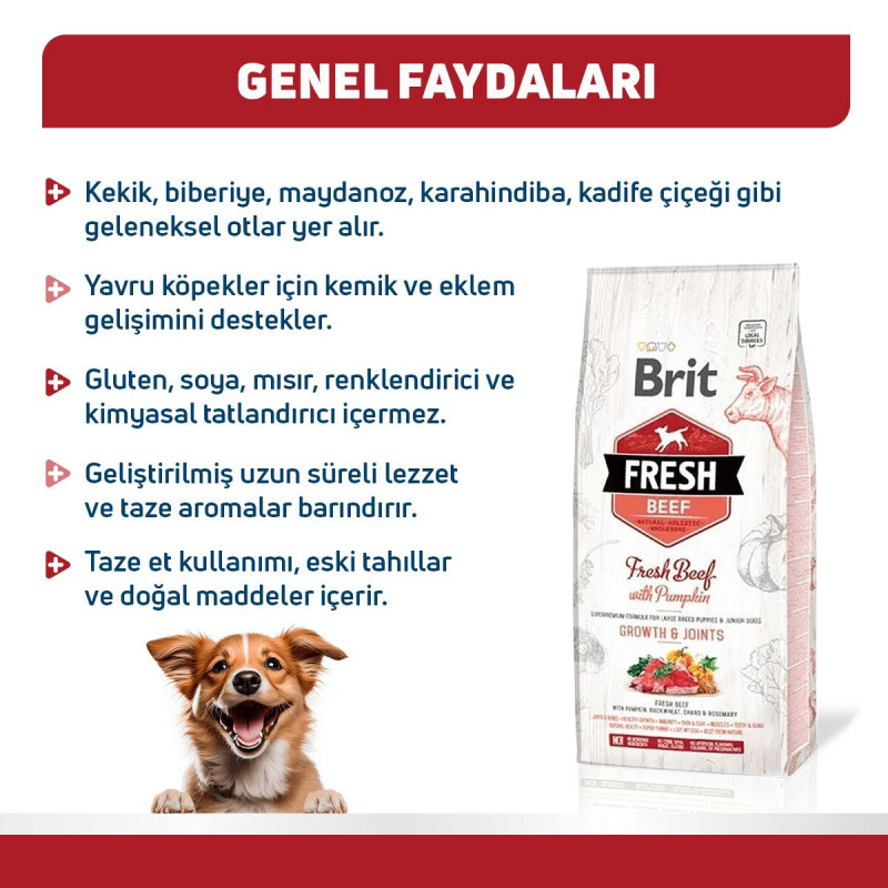 Brit Fresh 12 Kg Sığır Etli ve Balkabaklı Yavru | Yavru Köpek Kuru Maması