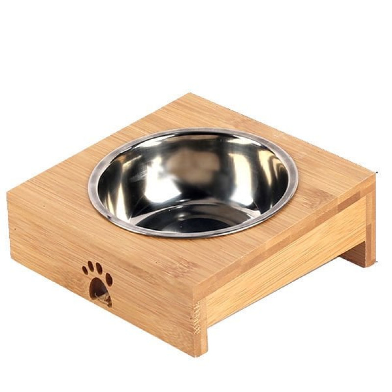 Carno 200 Ml Ahşap Sehpalı Tekli Çelik Mama ve Su Kabı Gümüş | Metal Mama Ve Su Kabı Carno 200 Ml Ahşap Sehpalı Tekli Çelik Mama ve Su Kabı Gümüş | Metal Mama Ve Su Kabı