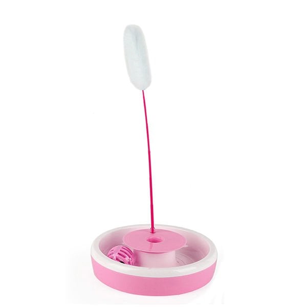 Carno 23x23x40 Cm Toplu Tüylü Su Kabı Seti Pembe | Kedi Oltası