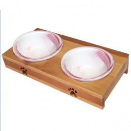 2x200 Ml Ahşap Sehpalı Seramik Mama ve Su Kabı Pembe | Seramik Mama Ve Su Kabı 2x200 Ml Ahşap Sehpalı Seramik Mama ve Su Kabı Pembe | Seramik Mama Ve Su Kabı