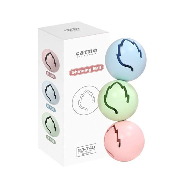 Carno 3 Adet Işıklı Plastik Top | Kedi Top Oyuncak