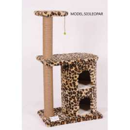103 Cm İki Yuvalı Kedi Tırmalama Leopar | Kedi Evi 103 Cm İki Yuvalı Kedi Tırmalama Leopar | Kedi Evi
