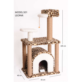105 Cm Yuvalı Kedi Tırmalama Leopar | Platformlu Kedi Tırmalama Tahtası 105 Cm Yuvalı Kedi Tırmalama Leopar | Platformlu Kedi Tırmalama Tahtası