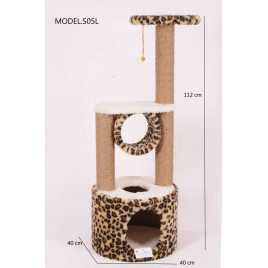 112 Cm Yuvalı Katlı Kedi Tırmalama Leopar | Platformlu Kedi Tırmalama Tahtası 112 Cm Yuvalı Katlı Kedi Tırmalama Leopar | Platformlu Kedi Tırmalama Tahtası