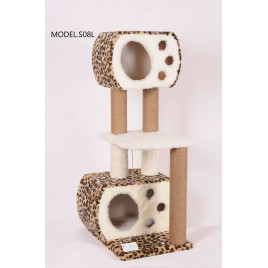115 Cm Çift Yuvalı Katlı Kedi Tırmalama Leopar | Kedi Evi 115 Cm Çift Yuvalı Katlı Kedi Tırmalama Leopar | Kedi Evi