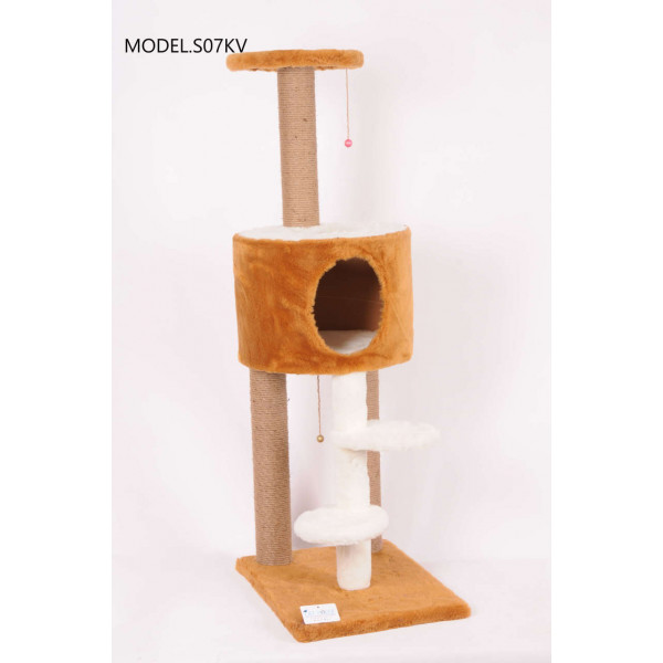 Cat Hause 128 Cm Üst Oval Merdivenli Kedi Tırmalama Kahve | Kedi Evi