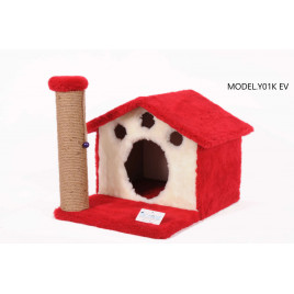 45 Cm Ev Yuvalı Kedi Tırmalama Kırmızı | Tırmalama Tahtalı Kedi Evi 45 Cm Ev Yuvalı Kedi Tırmalama Kırmızı | Tırmalama Tahtalı Kedi Evi