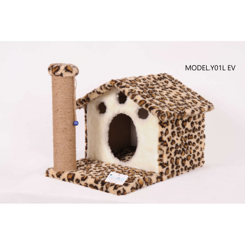 Cat Hause 45 Cm Ev Yuvalı Kedi Tırmalama Leopar | Platformlu Kedi Tırmalama Tahtası Cat Hause 45 Cm Ev Yuvalı Kedi Tırmalama Leopar | Platformlu Kedi Tırmalama Tahtası