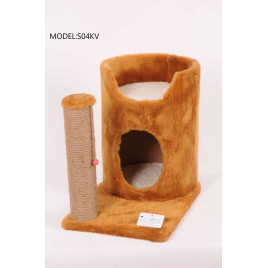 47 Cm Oval Yuvalı Kedi Tırmalama Kahve | Tırmalama Tahtalı Kedi Evi