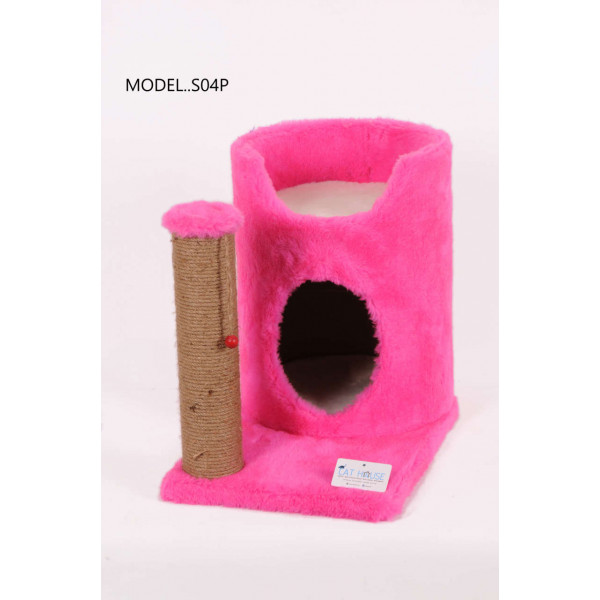 Cat Hause 47 Cm Oval Yuvalı Kedi Tırmalama Pembe | Kedi Evi
