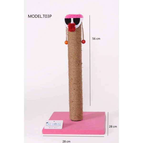Cat Hause 54 Cm Palyaço Kedi Tırmalama Pembe | Çubuk Kedi Tırmalama Tahtası