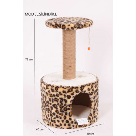72 Cm Silindir Yuvalı Kedi Tırmalama Leopar | Platformlu Kedi Tırmalama Tahtası 72 Cm Silindir Yuvalı Kedi Tırmalama Leopar | Platformlu Kedi Tırmalama Tahtası