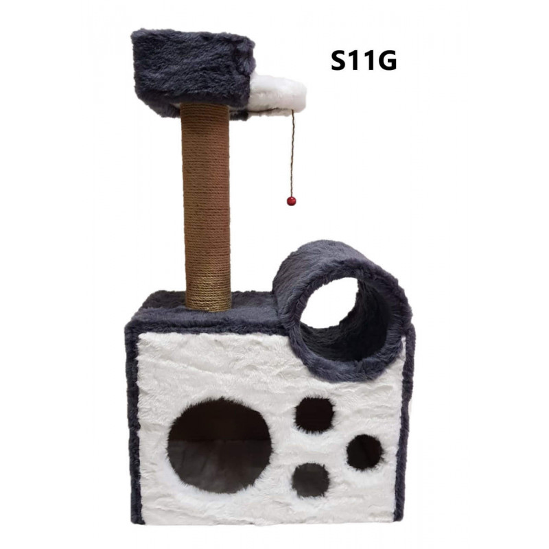 Cat Hause 90 Cm Tünelli Yataklı Kedi Tırmalama Gri | Platformlu Kedi Tırmalama Tahtası Cat Hause 90 Cm Tünelli Yataklı Kedi Tırmalama Gri | Platformlu Kedi Tırmalama Tahtası