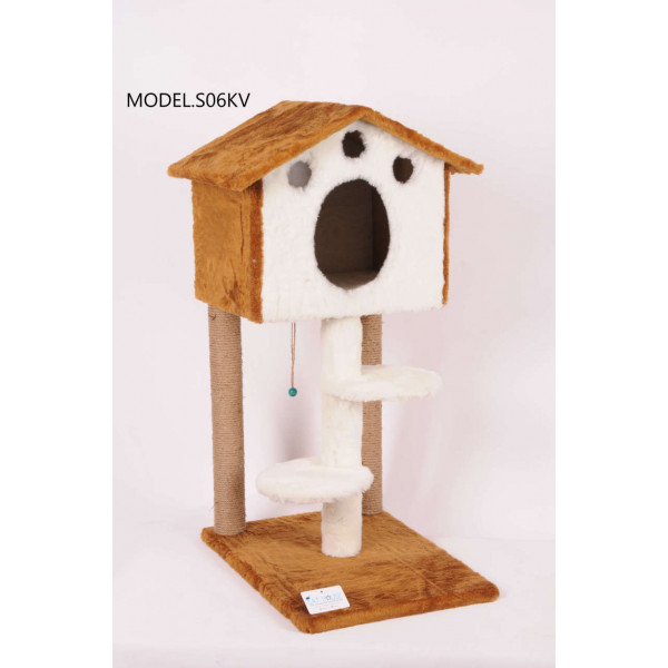 Cat Hause 98 Cm Merdivenli Kulübe Kedi Tırmalama Kahve | Tırmalama Tahtalı Kedi Evi