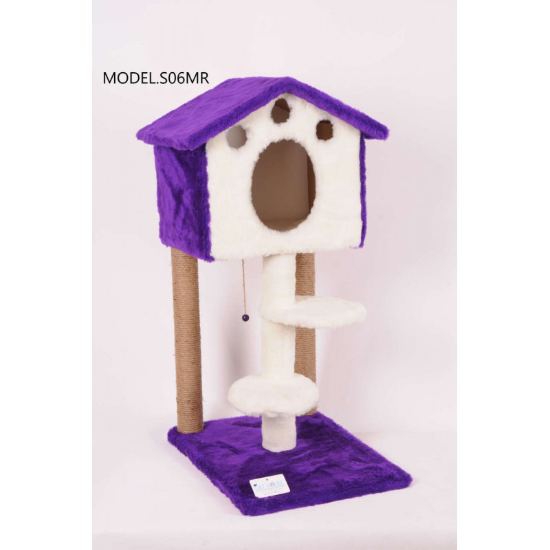 Cat Hause 98 Cm Merdivenli Kulübe Kedi Tırmalama Mor | Kedi Evi Cat Hause 98 Cm Merdivenli Kulübe Kedi Tırmalama Mor | Kedi Evi