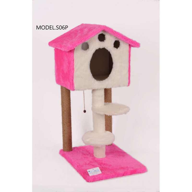 Cat Hause 98 Cm Merdivenli Kulübe Kedi Tırmalama Pembe | Tırmalama Tahtalı Kedi Evi Cat Hause 98 Cm Merdivenli Kulübe Kedi Tırmalama Pembe | Tırmalama Tahtalı Kedi Evi