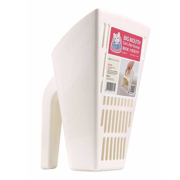 Catidea Geniş Ağızlı Kum Küreği Krem | Kedi Tuvalet Küreği