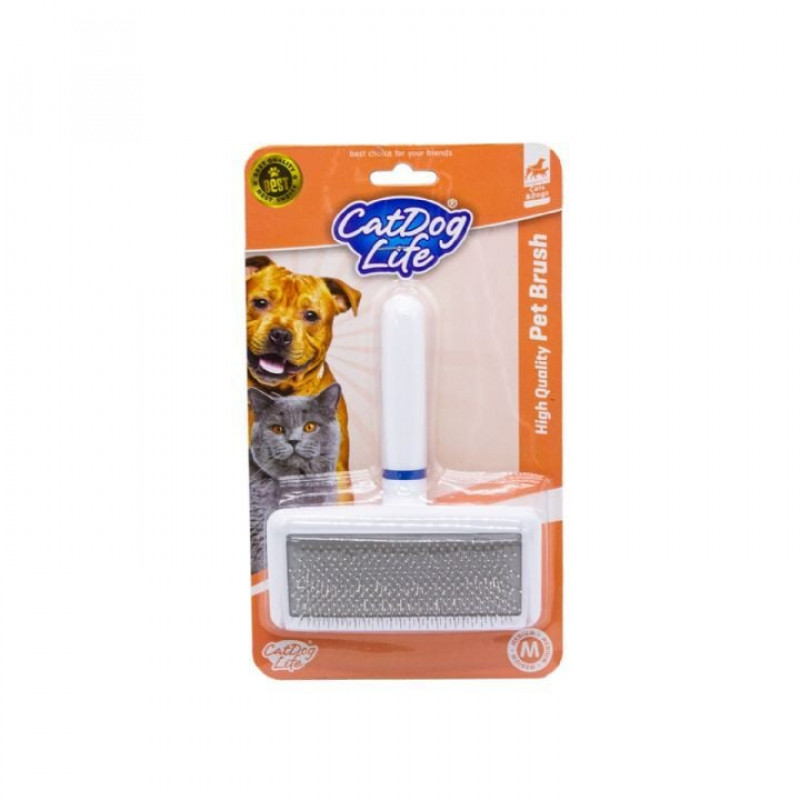 CatDog Life İnce Telli Kedi ve Köpek Tüy Tarama Fırçası 12x14 Cm Medium CatDog Life İnce Telli Kedi ve Köpek Tüy Tarama Fırçası 12x14 Cm Medium
