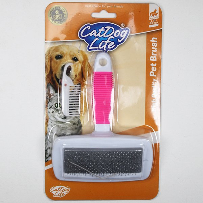 Catdoglife İnce Tel Fırça Tarama Fırçası ve Tarak | Köpek Tarağı Catdoglife İnce Tel Fırça Tarama Fırçası ve Tarak | Köpek Tarağı