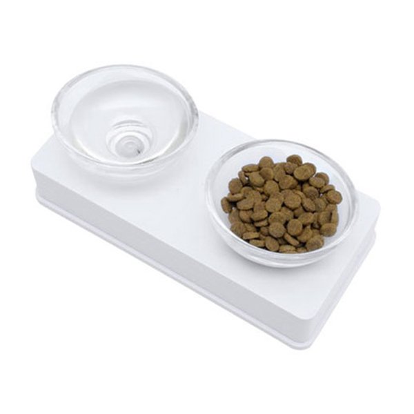 Catıt Cam Kaseli Mama Ve Su Kabı 2x200 Ml Beyaz | İkili Mama Ve Su Kabı