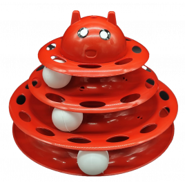 3 Katlı Plastik Kedi Oyuncağı Renkli 25x18 Cm