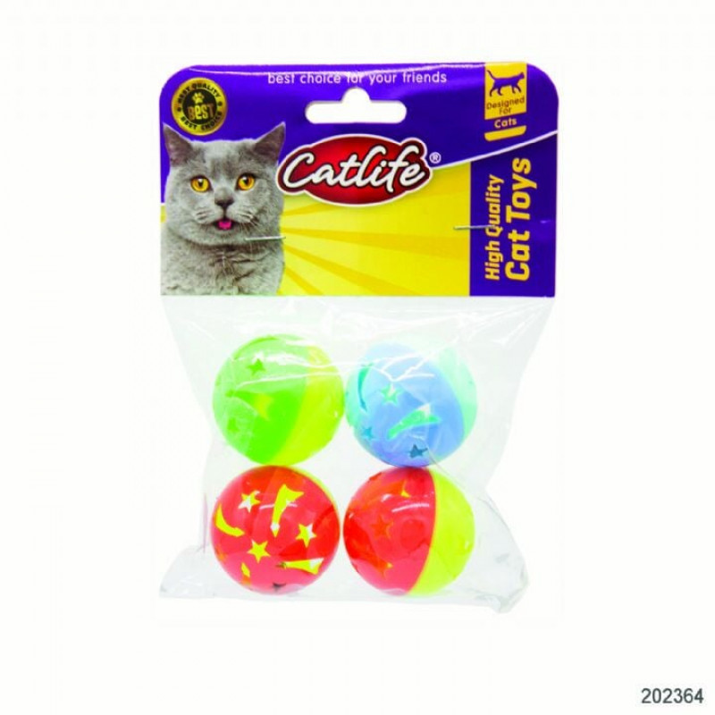 Catlife Zilli Top Plastik Kedi Oyuncağı 4 Cm 4 Adet Renkli Catlife Zilli Top Plastik Kedi Oyuncağı 4 Cm 4 Adet Renkli