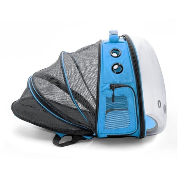 Cattie Fileli Kedi ve Küçük Irk Köpek Taşıma Sırt Çantası Mavi 25x60x40 Cm | Köpek Taşıma Çantası Ve Kafes