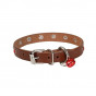 Cattie L Gerçek Deri Taşlı Boyun Tasması Kahverengi 1.2x23-28 Cm | Kedi Boyun Tasması