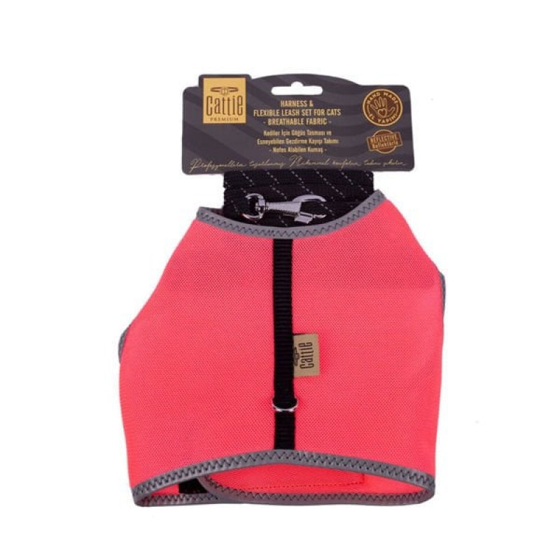 Cattie M Havalı Dokuma Göğüs ve Gezdirme Takımı Pembe 1x25-35 Cm | Kedi Gezdirme Tasması Cattie M Havalı Dokuma Göğüs ve Gezdirme Takımı Pembe 1x25-35 Cm | Kedi Gezdirme Tasması