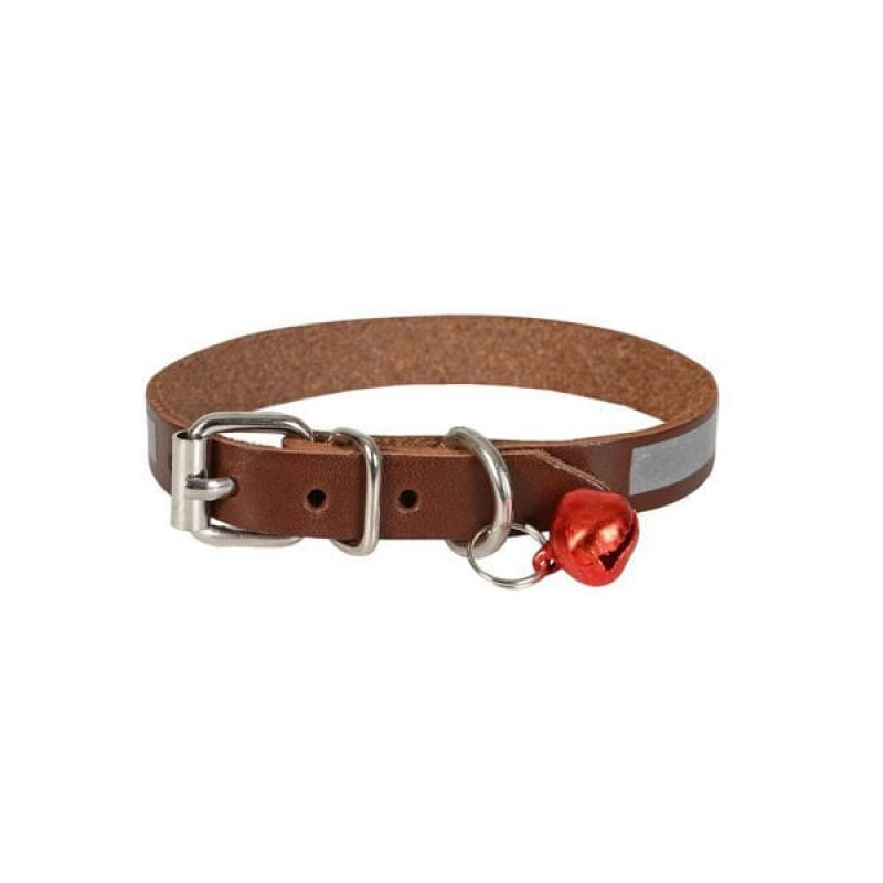 Cattie M Reflektörlü Boyun Tasması Kahverengi 1x20-23 Cm | Kedi Boyun Tasması
