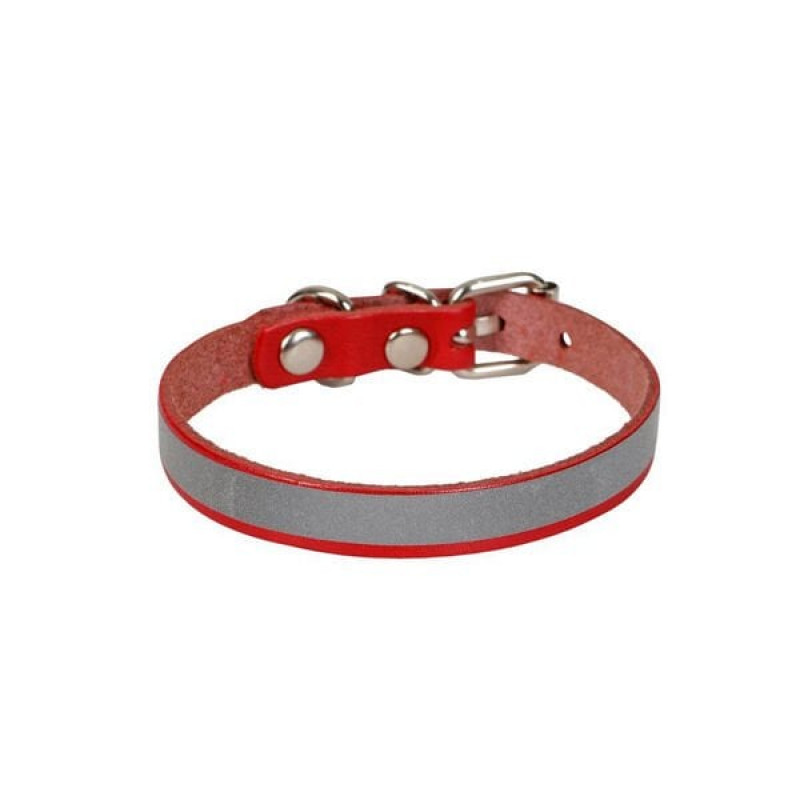 Cattie M Reflektörlü Deri Boyun Tasması Kırmızı 1x20-23 Cm | Kedi Boyun Tasması Cattie M Reflektörlü Deri Boyun Tasması Kırmızı 1x20-23 Cm | Kedi Boyun Tasması