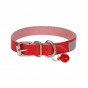 Cattie M Reflektörlü Deri Boyun Tasması Kırmızı 1x20-23 Cm | Kedi Boyun Tasması