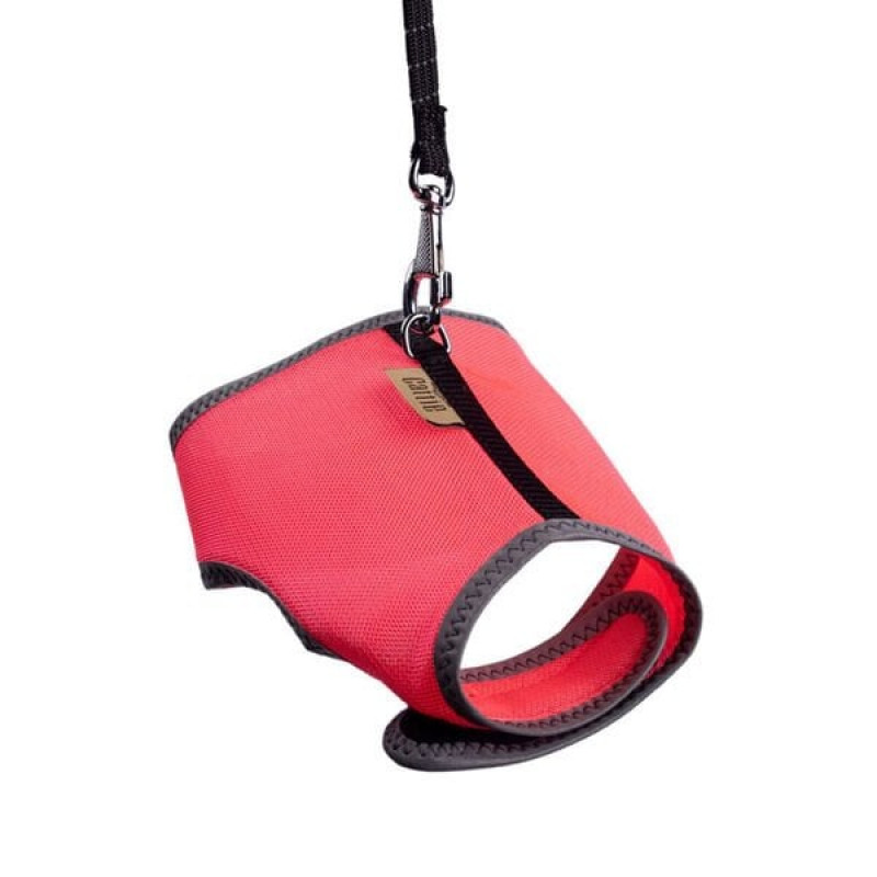 Cattie S Havalı Dokuma Göğüs ve Gezdirme Takımı Pembe 1x20-30 Cm | Kedi Gezdirme Tasması