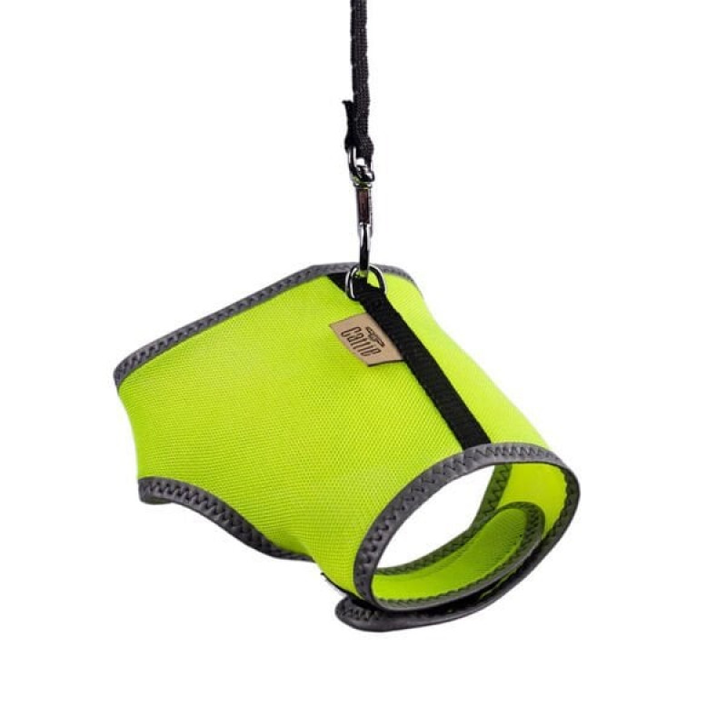 Cattie S Havalı Dokuma Göğüs ve Gezdirme Takımı Sarı 1x20-30 Cm | Kedi Gezdirme Tasması