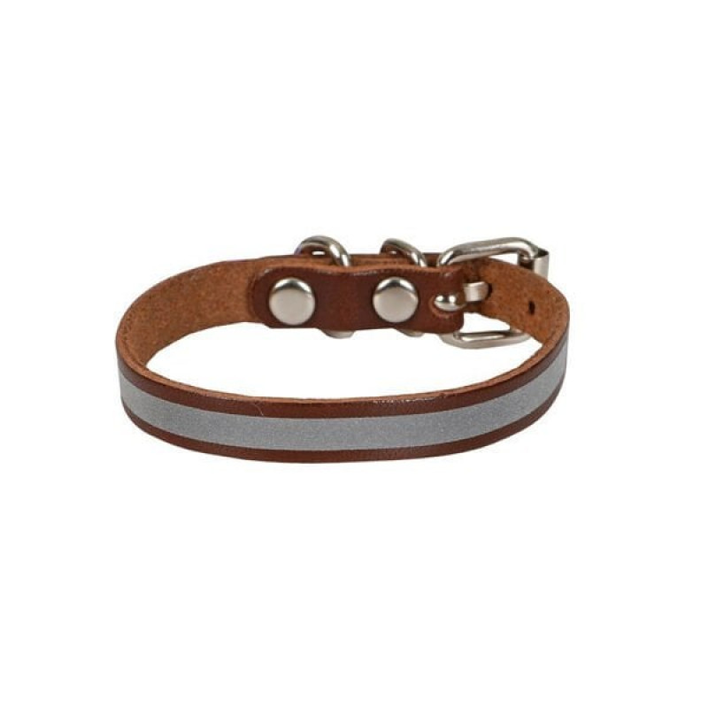 Cattie S Reflektörlü Deri Boyun Tasması Kahverengi 1x16-20 Cm | Kedi Boyun Tasması Cattie S Reflektörlü Deri Boyun Tasması Kahverengi 1x16-20 Cm | Kedi Boyun Tasması