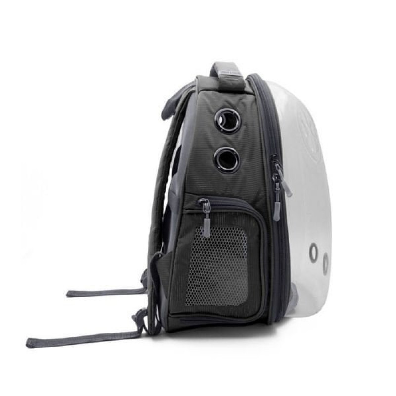 Cattie Şeffaf Kedi ve Küçük Irk Köpek Taşıma Sırt Çantası Gri 25x30x40 Cm | Köpek Taşıma Çantası Ve Kafes