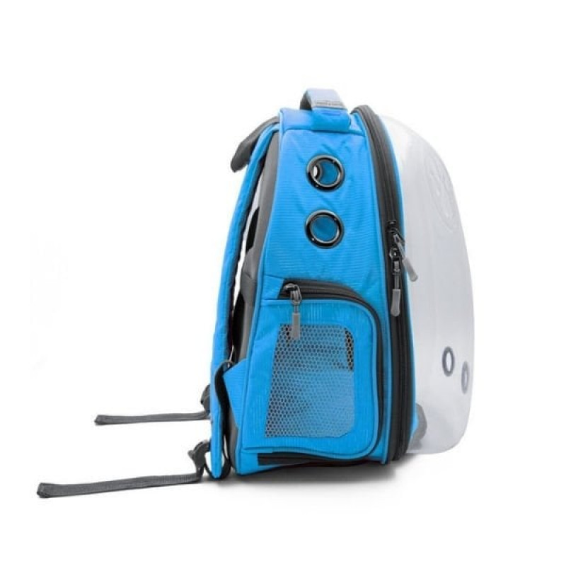 Cattie Şeffaf Kedi ve Küçük Irk Köpek Taşıma Sırt Çantası Mavi 25x30x40 Cm | Köpek Taşıma Çantası Ve Kafes
