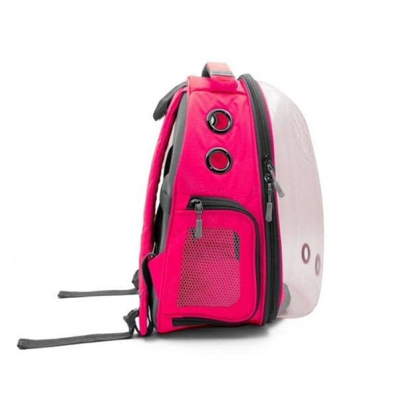 Cattie Şeffaf Kedi ve Küçük Irk Köpek Taşıma Sırt Çantası Pembe 25x30x40 Cm | Köpek Taşıma Çantası Ve Kafes