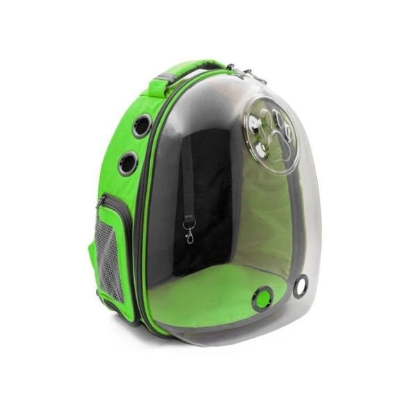 Cattie Şeffaf Kedi ve Küçük Irk Köpek Taşıma Sırt Çantası Yeşil 25x30x40 Cm | Kedi Taşıma Çantası