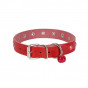 Cattie XL Gerçek Deri Taşlı Boyun Tasması Kırmızı 1.5x26-31 Cm | Kedi Boyun Tasması
