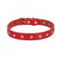 Cattie XXL Gerçek Deri Taşlı Boyun Tasması Kırmızı 1.5x27-33 Cm | Kedi Boyun Tasması