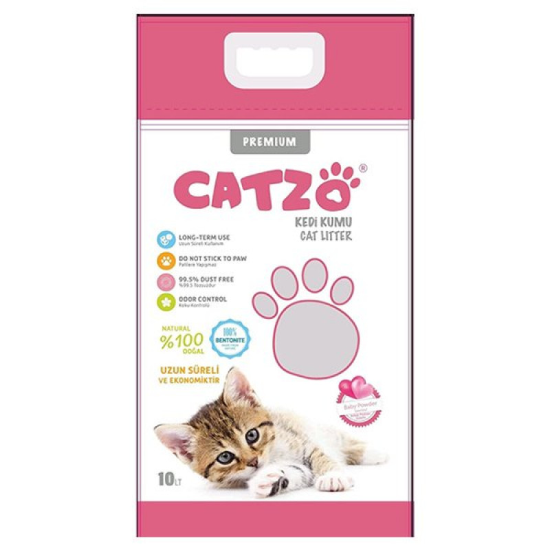 Catzo 10 Lt Bentonit Bebek Pudra Kokulu Topaklanan Kedi Kumu | Doğal Kedi Kumu Catzo 10 Lt Bentonit Bebek Pudra Kokulu Topaklanan Kedi Kumu | Doğal Kedi Kumu