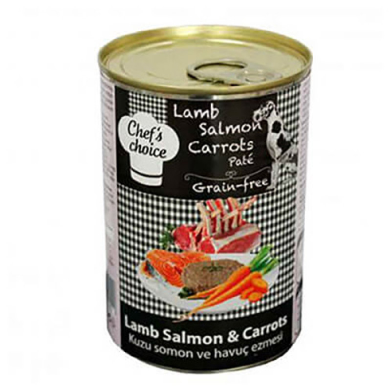 Chef's Choice 6 Adet Kuzu Somon ve Havuç Ezmesi Yetişkin 400 Gr | Yetişkin Köpek Konserve Maması Chef's Choice 6 Adet Kuzu Somon ve Havuç Ezmesi Yetişkin 400 Gr | Yetişkin Köpek Konserve Maması