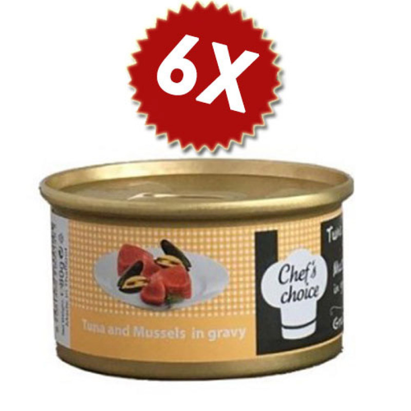 Chef's Choice 6 Adet Soslu Ton Balığı ve Midye Eti Yetişkin 80 Gr | Yetişkin Kedi Maması Chef's Choice 6 Adet Soslu Ton Balığı ve Midye Eti Yetişkin 80 Gr | Yetişkin Kedi Maması