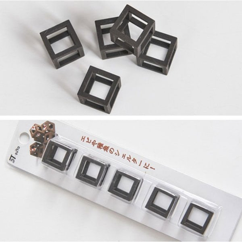 Chicos 5 Adet Karides Seramik Küp İnce Siyah 2x2 Cm | Akvaryum Dekor Fon