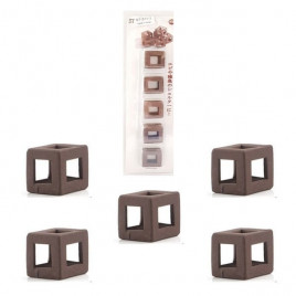 5 Adet Karides Seramik Küp Kalın Kahverengi 2x2 Cm | Akvaryum Dekor Fon