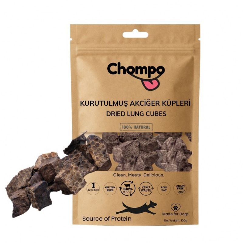 Chompo 100 Gr Kurutulmuş Ciğer Küpleri Köpek Ödül Maması 