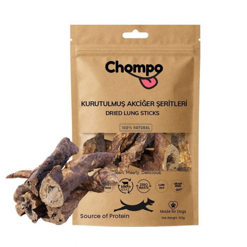 Chompo 100 Gr Kurutulmuş Ciğer Şeritleri Köpek Ödül Maması 